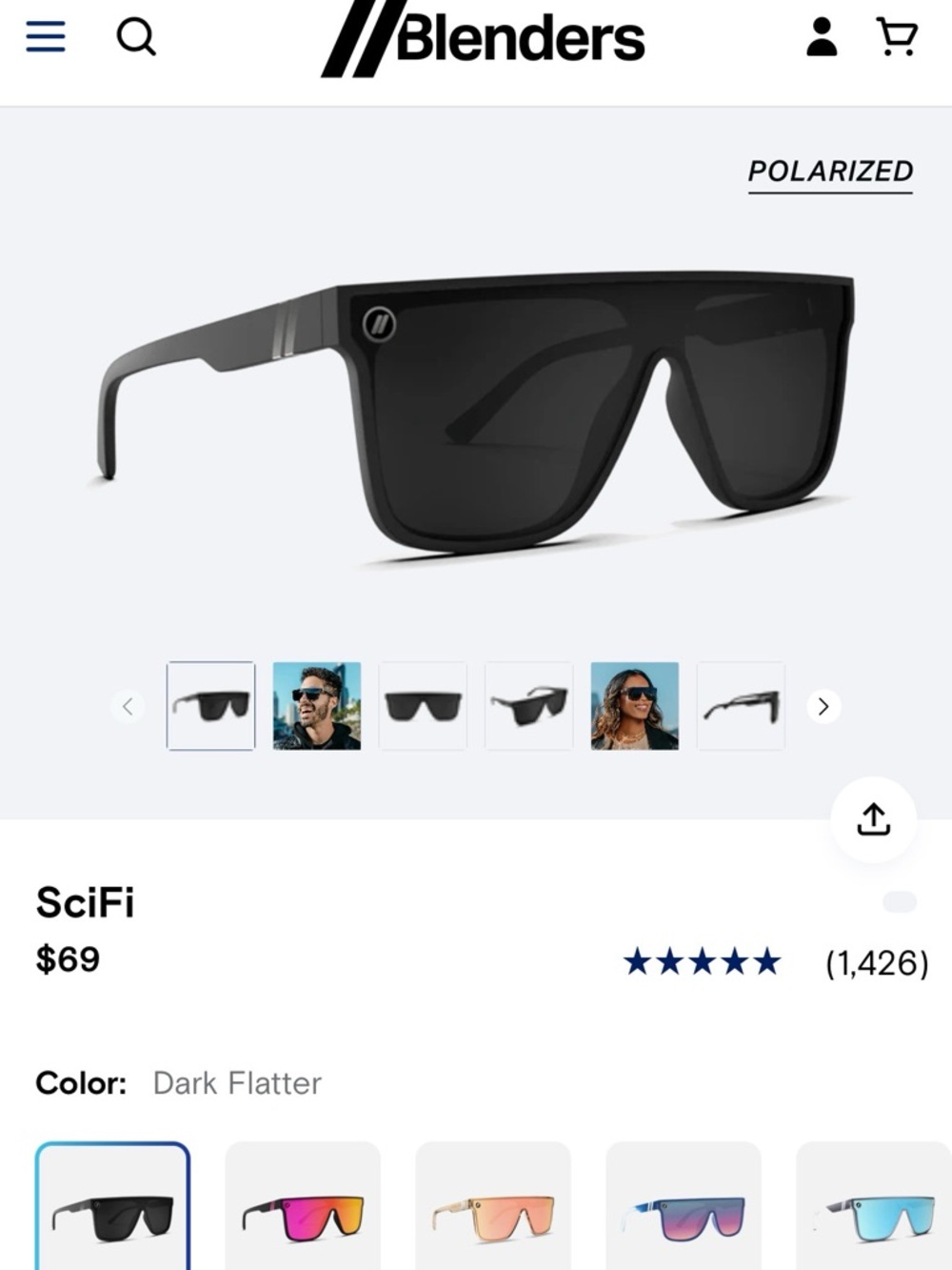 Blenders SciFi Sunglasses-Dark Flatter - Picture 2 of 12